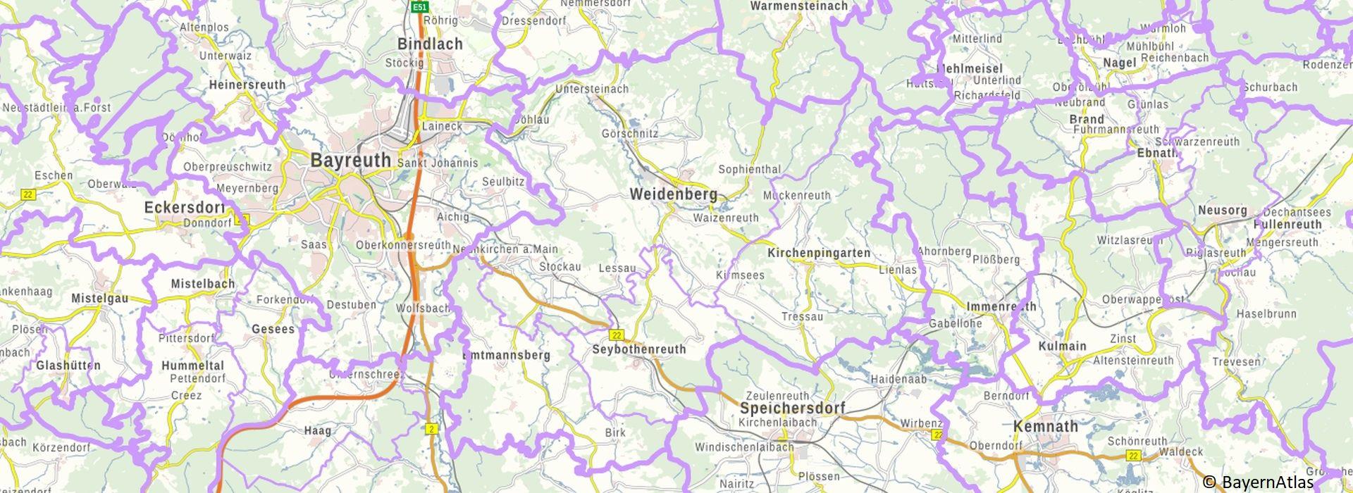 Verwaltungsgebiet Markt Weidenberg BayernAtlas